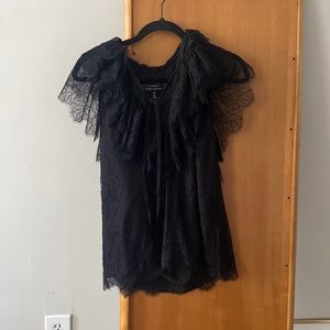 ROBERT RODRIGUEZ BLACK LACE TOP BLOUSE SIZE 6